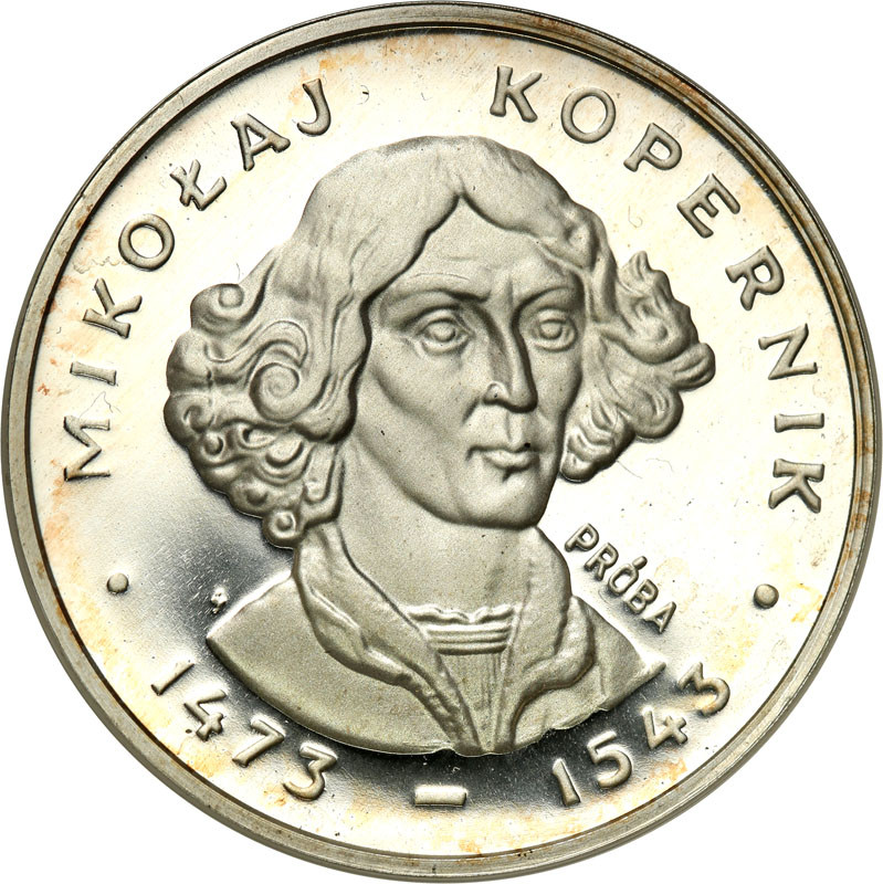 PRL. PRÓBA srebro 100 złotych 1973 Kopernik mała głowa